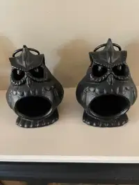Set of owl lanterns from pottery barn 