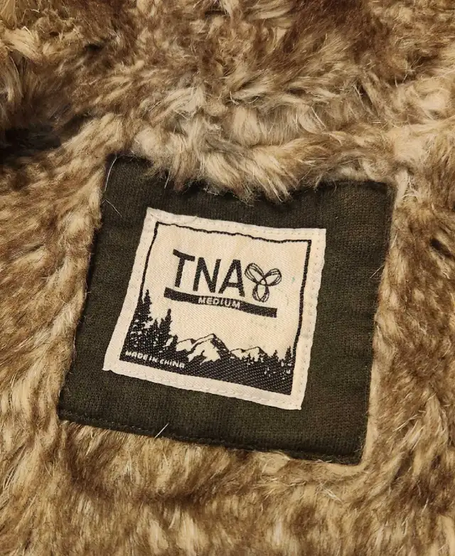 Green Fur Lined TNA Hoodie (Size M) in Women's - Tops & Outerwear in Calgary - Image 3