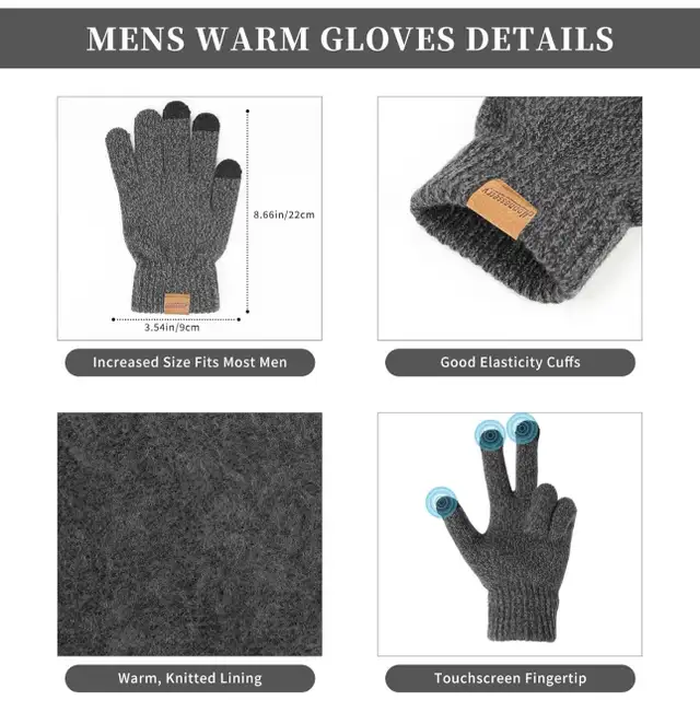 Honnesserry Winter Knit Scarf, Beanie & Touchscreen Gloves Set in Other in Oshawa / Durham Region - Image 4