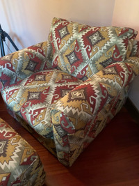 Custom oversized chair with ottoman