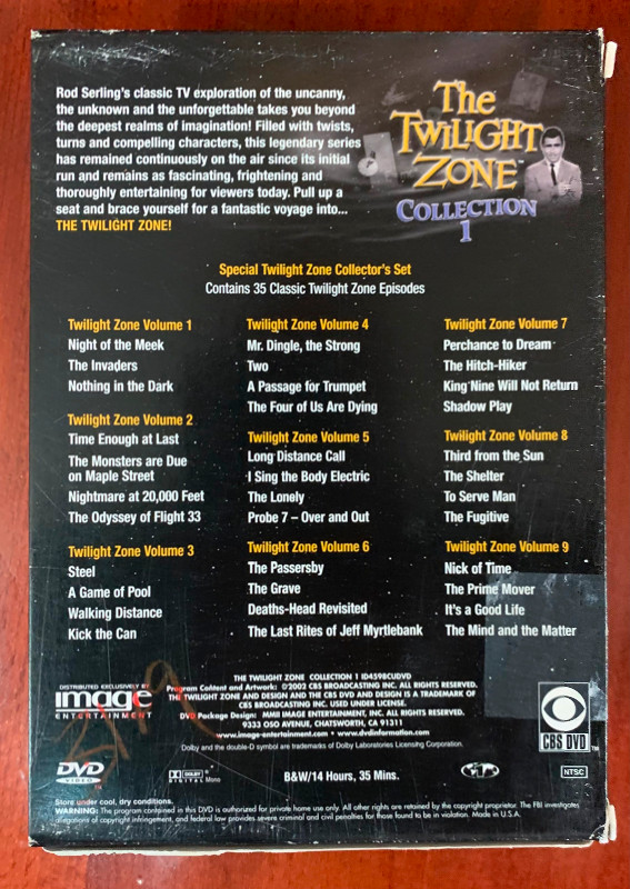 TWILIGHT ZONE: COLLECTION 1 (9 DVD SET, 35 classic episodes) in CDs, DVDs & Blu-ray in City of Toronto - Image 2