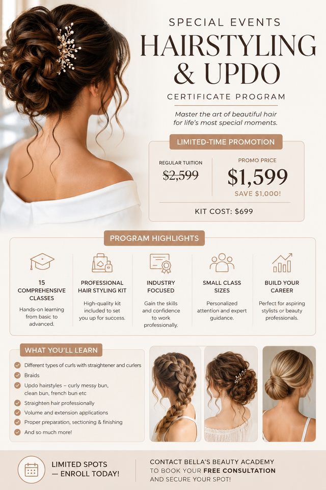 SPECIAL EVENTS HAIRSTYLING & UPDO CERTIFICATE PROGRAM