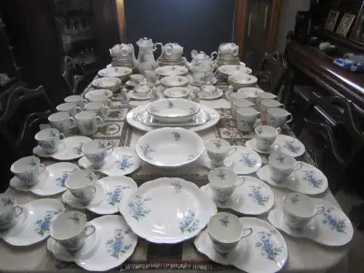 $1500.00 (includes GST/HST + Shipping) for this gorgeous Royal Albert FORGET-ME-NOT fine bone china...