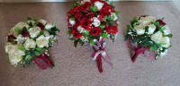 Silk Artificial Wedding Flowers - Bride & Bridesmaids Bouquets