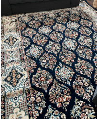Carpet- 8x10 Navy Blue Nain design $275