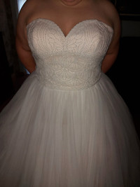 New Wedding Dress (size 20 Ivory Tulle over Moscato Gown)
