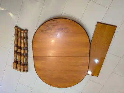 Solid wooden dining room table, View more