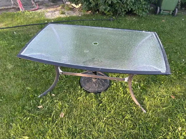 Patio table with umbrella base
