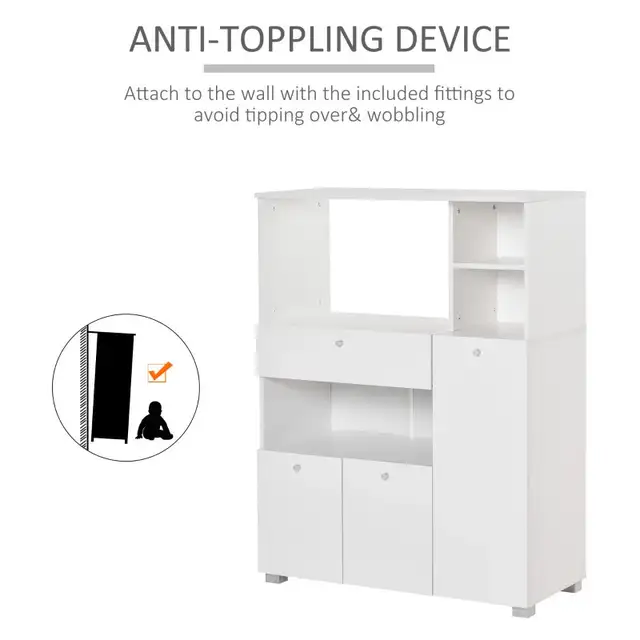 Compact Kitchen Pantry Cabinet Server Hutch Storage Buffet with  in Hutches & Display Cabinets in Markham / York Region - Image 6