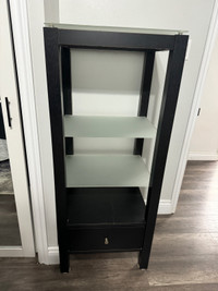 3 tier Glass Shelving unit with drawer
