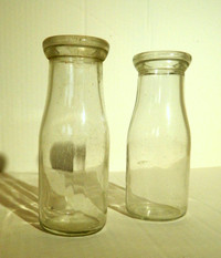 Vintage Half Pint Glass Milk Bottles