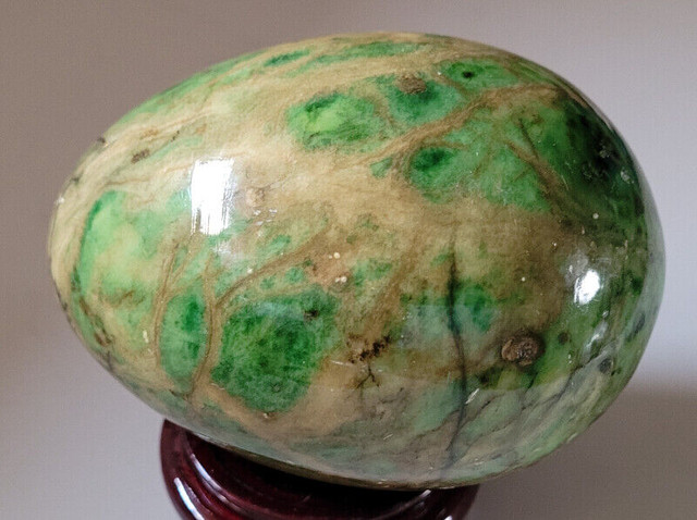 Vintage Large Green & Brown Polished Marble Egg in Arts & Collectibles in Oshawa / Durham Region - Image 3