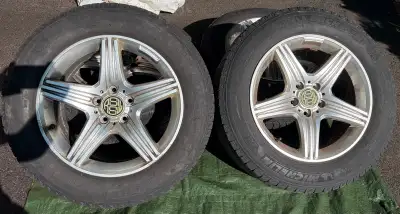 4 Michelin Latitude winter tires on rims RSSW Wheels 235/60/R17 66.6 center bore with a 5x112 bolt p...