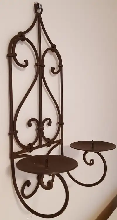 Brown Metal Candle Holder Wall Sconce, View more