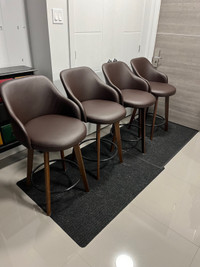 4 Faux leather counter height stools