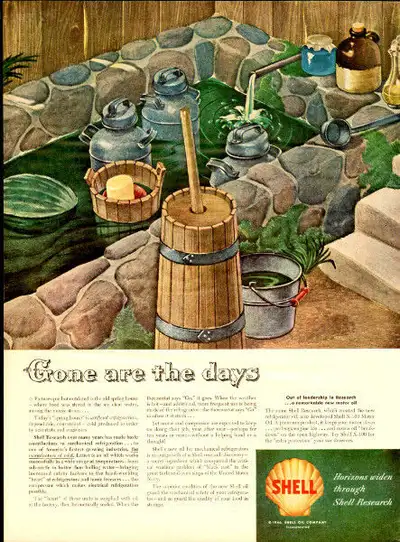 Large 1946 full-page, color print ad for Shell Oil, View more
