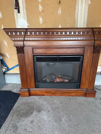 Electric Decor Fireplace surrounds with wood, View more