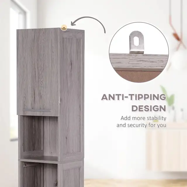 Wood grain 68" Storage Cabinet Organizer Tall Tower  in Bookcases & Shelving Units in Markham / York Region - Image 6