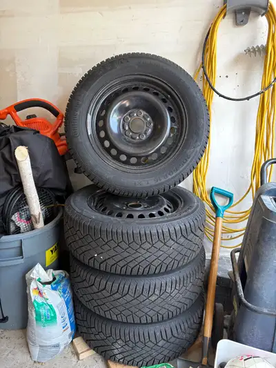Selling a set of continental vikingcontact 7 205/60 R16 winter tires on steel rims in excellent cond...