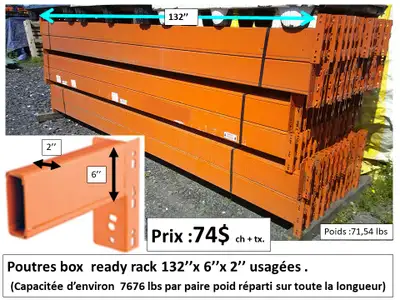 Poutre box RR 132x6x2, barre de sécurité, montants..., View more