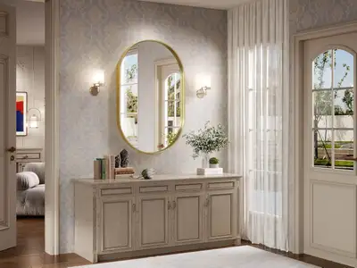 JIINGYO Oval Gold Mirror – 24×32" Premium Bathroom Vanity Mirror, View more