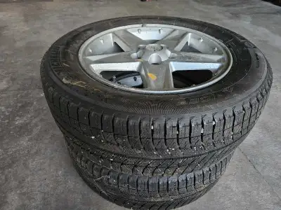 Set of TWO 22560 R17 Michelin xice winter tires on rims (5x114.3mm) for Pick up Ellerslie road and 6...