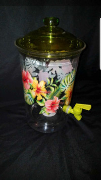 Clear With Flowers Drink Dispenser