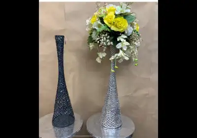 Metal towers flower stands  24” black, silver or gold, View more