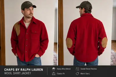 Vintage Chaps by Ralph Lauren Wool Shirt Jacket, View more