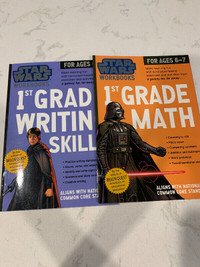 Star Wars grade 1 work books for math and writing skills