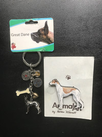 New, “Great Dane” 3 D Metal Dog Key Chain/Animal Art-S. Sweet