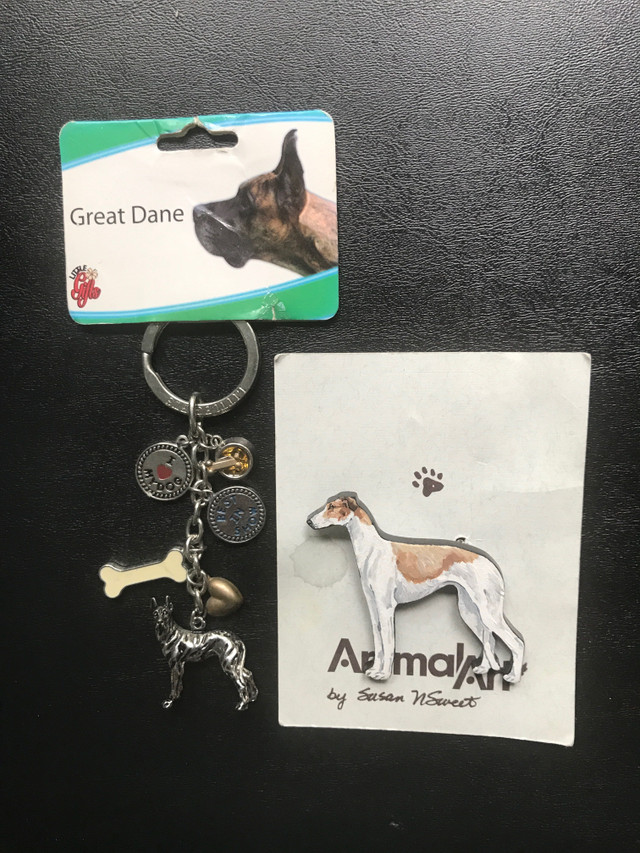 New, “Great Dane” 3 D Metal Dog Key Chain/Animal Art-S. Sweet in Arts & Collectibles in Bedford
