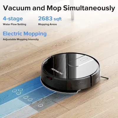 Condition New 【2-in-1 Mopping and Vacuuming】 The ROPVACNIC Robot S1 integrates advanced electronical...