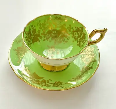 Coalport green orchid widemouth teacup , View more