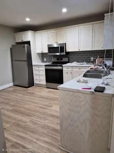 This charming one-bedroom apartment features a modern kitchen with stainless steel appliances and am...