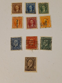 Vintage Canadian Stamps King George V,VI  1916,1937-38,1932 L13