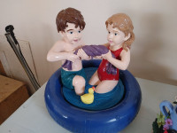 HAND PAINTED ADORABLE FOUNTAIN WITH PUMP