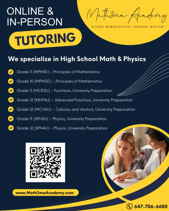 In-Person Mat Tutor in Barrie | PhD Candidate | Mathema Academy63815787840641120