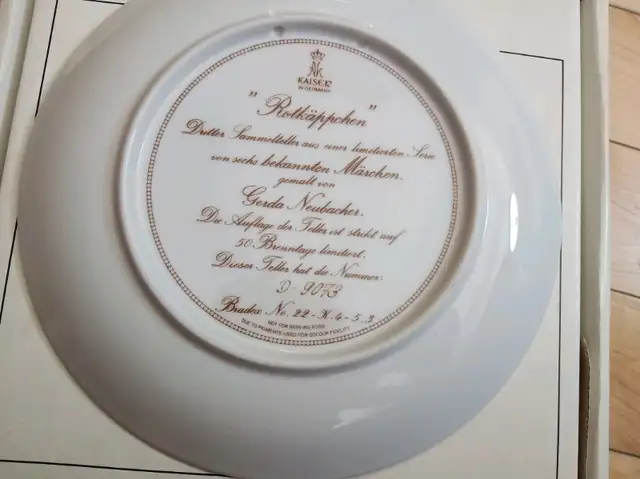vintage decorative fairy tales plate by Gerda Neubacher in Arts & Collectibles in Windsor Region - Image 3
