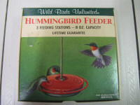 Wild Birds Unlimited Hummingbird Feeder 3 Stations Like New 1997