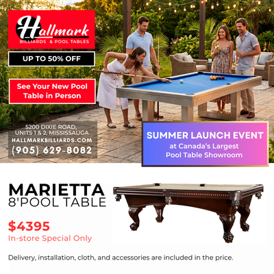 SUMMER  POOL TABLE SPECIAL- HALLMARK BILLIARDS 905-629-8082, View more