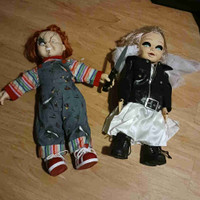 Chucky and Tiffany Valentine dolls, 2ft 