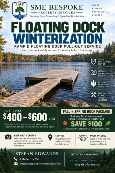Floating Dock Winterization | Fall + Spring Package | Muskoka., View more