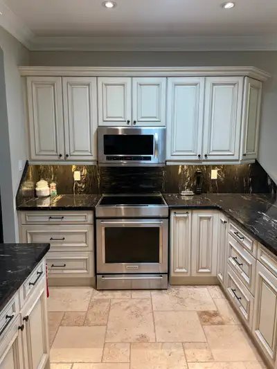 $4500 Flexible on price. Approx 10’ x 10’ See floor plan for cabinet sizes. Granite included whateve...