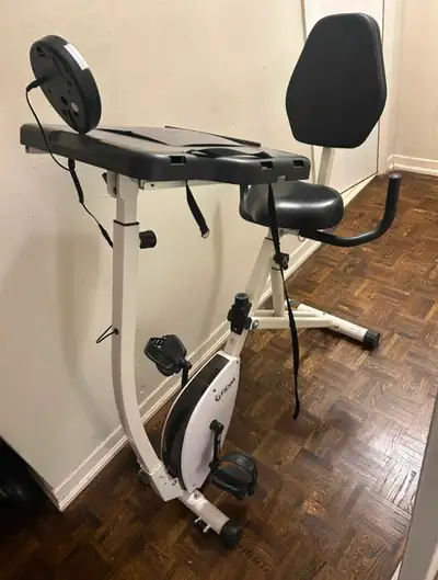 FitDesk Exercise bike with desk, View more
