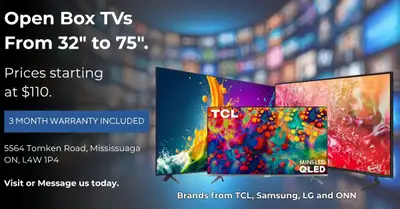 Open Box TVs | Warranty Included | Huge Selection, View more