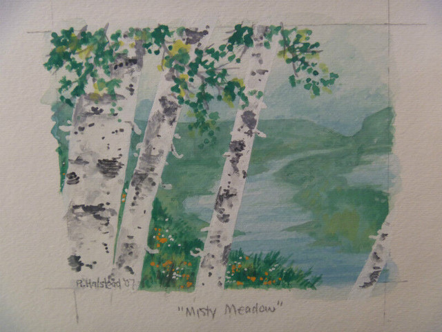 MISTY MEADOW - 4" x 5" Original Art in Arts & Collectibles in Winnipeg