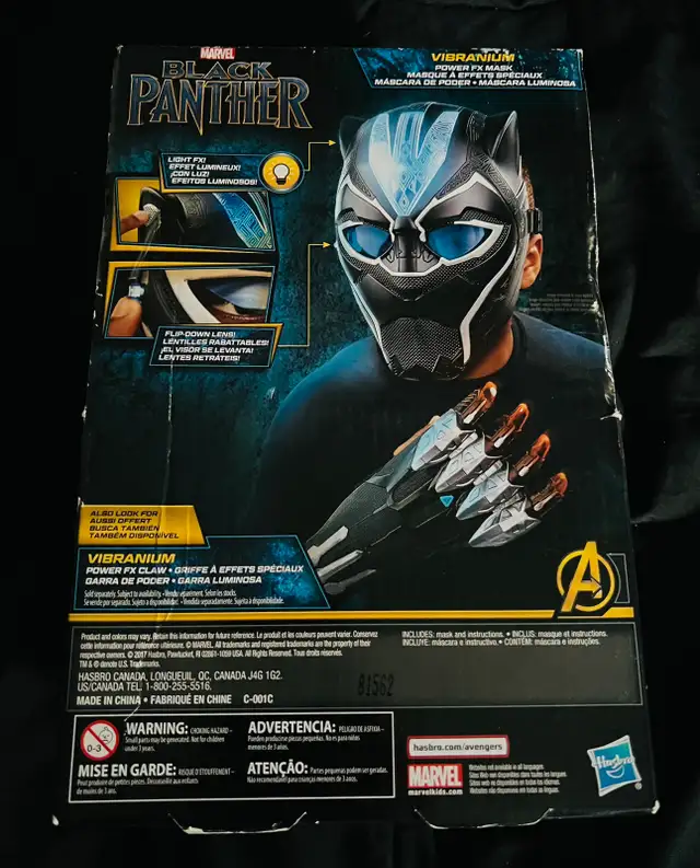 BLACK PANTHER TOY MASK in Costumes in Regina - Image 3