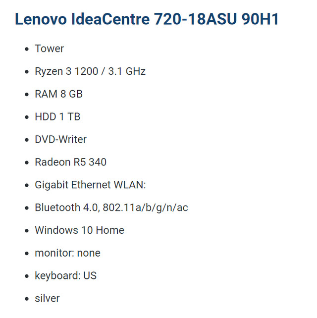 Desktop PC Lenovo IdeaCentre 720 8GB RAM, 1TB HDD in Desktop Computers in Windsor Region - Image 4