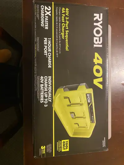RYOBI 40V Lithium-Ion 3-Port Quick Charger $100, View more